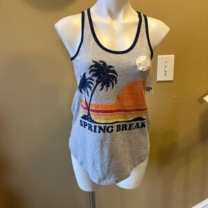 Spring Break Graphic Tank Top - Gray
